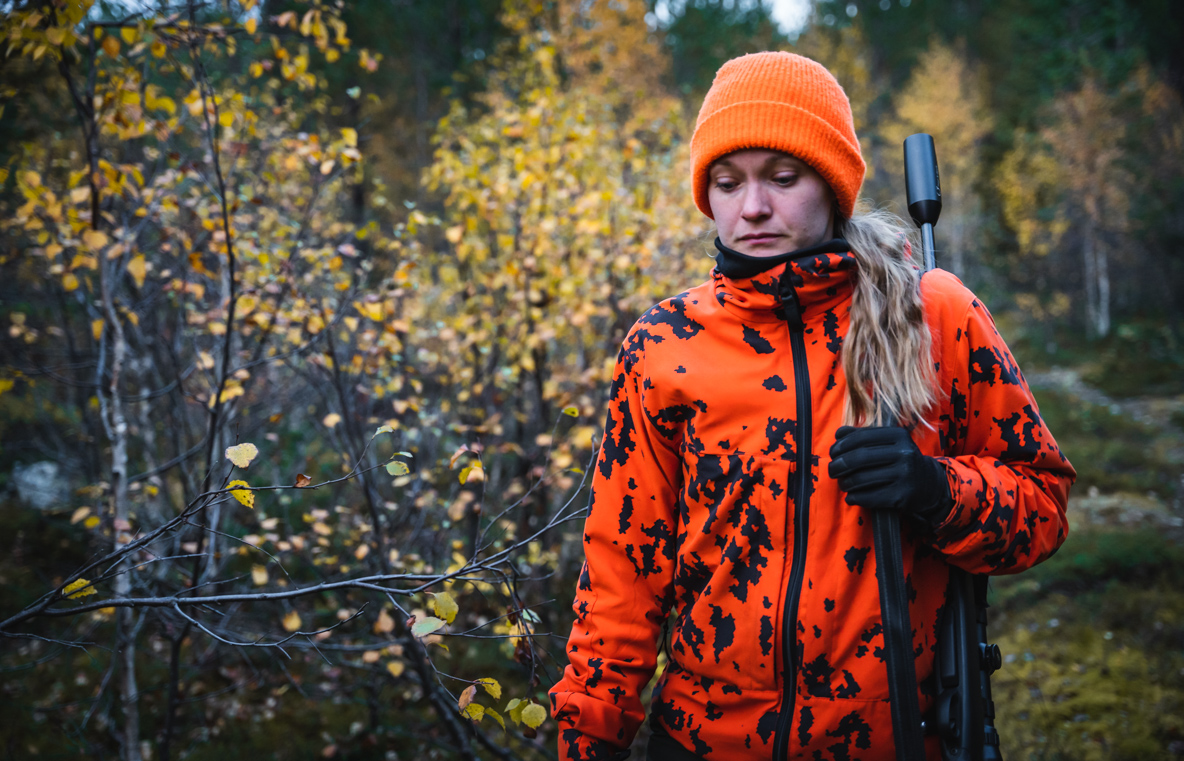 Female moose hunter in Lapland