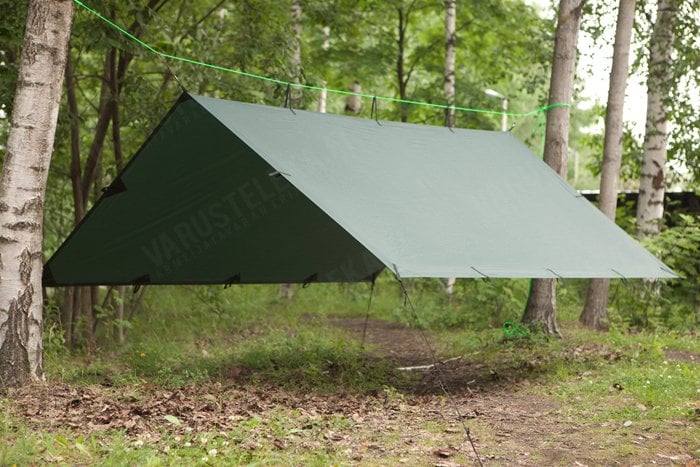 >DD 3x3 tarp as a hanging A-frame shelter
