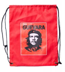 Cha Guevara -narureppu, ylijäämä. Littanana mitat ovat noin 34 x 42 cm. Tämän kuvan reppu symboloi kommunismin tyhjiä lupauksia.