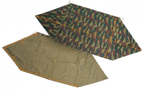Belgialainen telttakangas, Jigsaw, ylijäämä. A: 330 cm;
B: 127 cm;
C: 170 cm;
D: 115 cm;
E: 95 cm;
