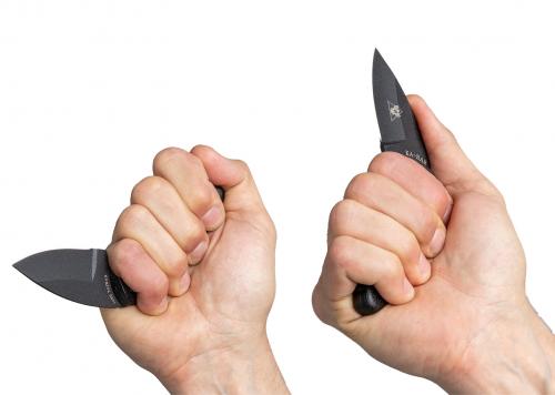 Ka-Bar TDI Law Enforcement veitsi. Veistä voi käyttää myötä- ja vastaotteella..